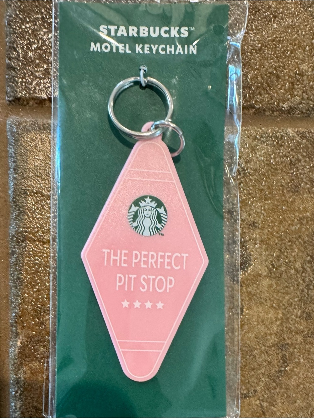 Starbucks Pink Motel Keychain Diamond Tag
